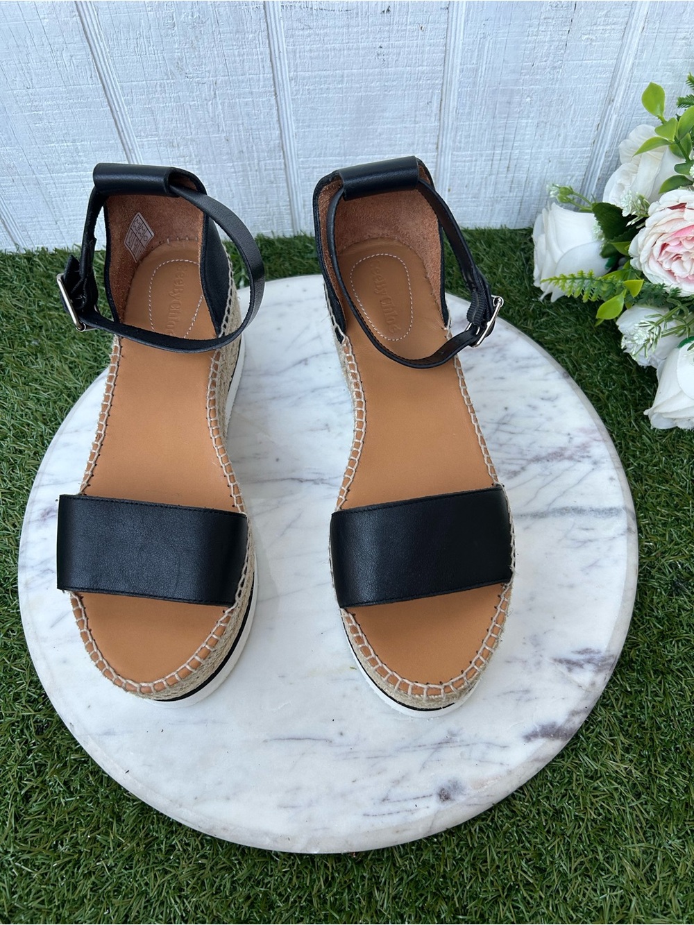SEE BY CHLOE Glyn leather platform Espadrille Sandals $325 size 39 new - Picture 10 of 16